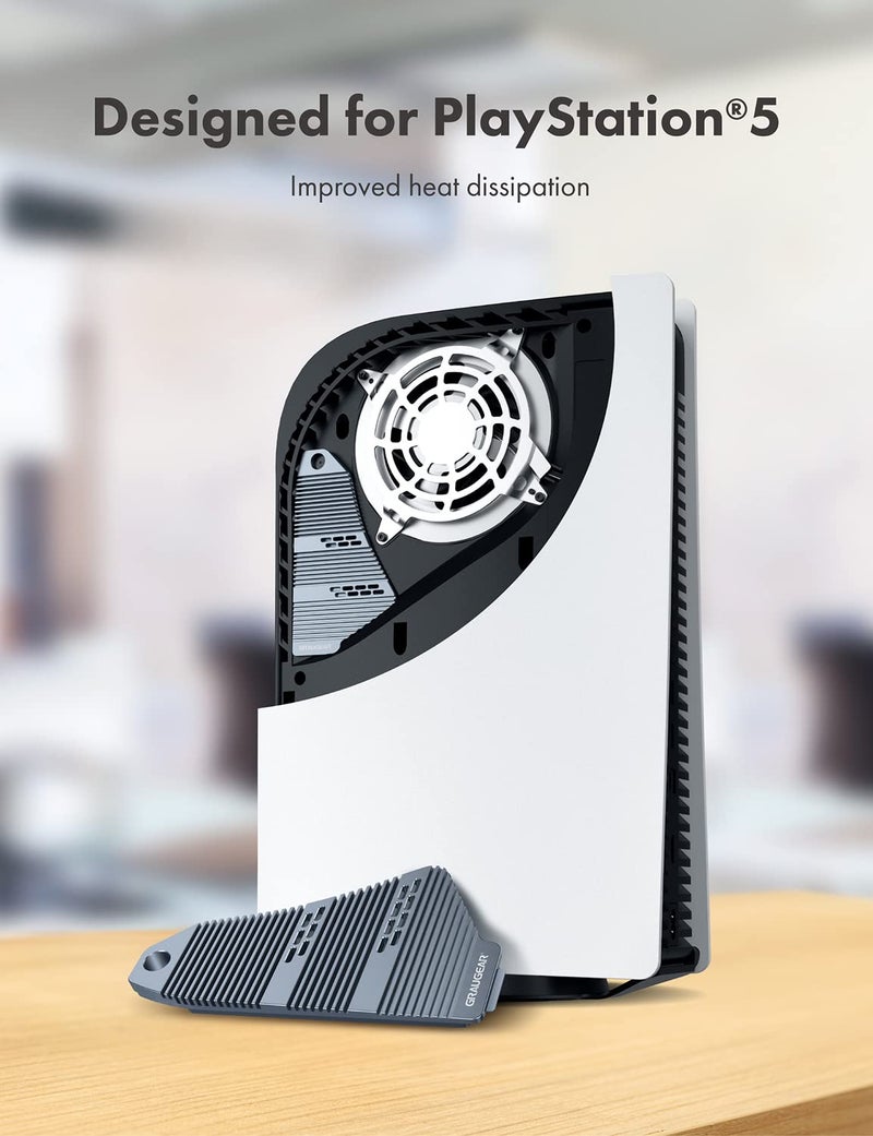 GRAUGEAR PS5 SSD Heatsink Cover, M.2 NVMe PS5 Heatsink, Shuttle Shaped Design, Heat Dissipation with Heat Pipe Cooler and Aluminum Fin for NVMe M2 PCIe 4.0 [G-PS5HS04] (PS5) - Image 2
